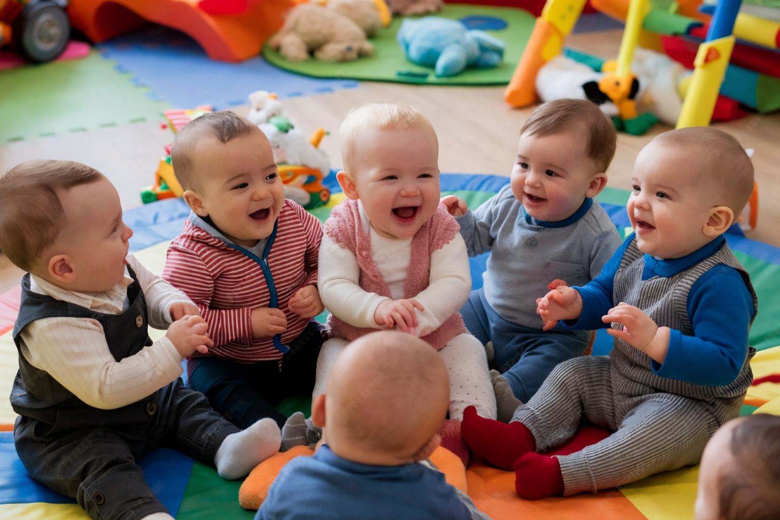 Children playing together in a circle